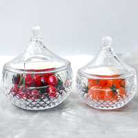 Vente en gros de pots en verre vintage à couvercle gaufré, conteneurs de stockage en verre transparent avec logo personnalisé, pots en verre pour bonbons et fruits, décoration de mariage