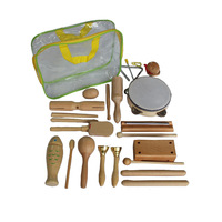 Wooden Craft Orff Percussion Instrument Children's Sand Hammer Triangular Iron Double Ring Kindergarten Set