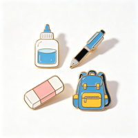 Pins de revers personnalisés en émail dur |   Gomme à effacer élégante plaquée or avec impression UV, petit emblème, cadeau sur le thème de la papeterie