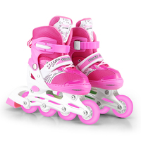 Patins à roulettes ajustables à 4 roues en PU, patins en ligne, chaussures de patinage, patins quad lumineux pour enfant