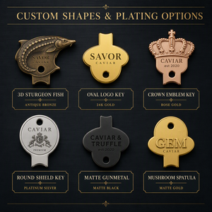 Ouvre-boîte à caviar de sturgeon personnalisé en métal avec trou pour porte-clés, ouvre-couvercle sous vide - Product Image 3