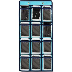 Hanging Closet Organizer 12 Pockets Blue Over The Door <b>Storage</b> <b>For</b> Phones Jewelry Socks Underwear Rectangle Non Woven Fabric - Product Image 1