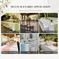 Ensemble de chemins de table en gaze de coton froissée, tissu transparent texturé pour la décoration de tables de mariage, événements et fêtes