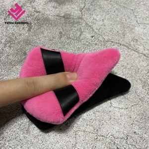 YALINA - Brocha de Maquillaje Colorida, Suave, de Algodón Puro, para Cuerpo y Rostro, Triangular, Rosa, Negra, Blanca, Lavable, para Polvos - Product Image 6