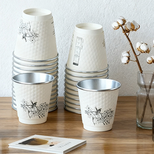 High Quality Custom Silver Double Wall Paper Cup Wholesale Various Designs Handcrafted with Care