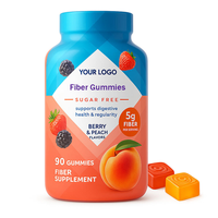 OEM Suiker Vrije Vezel Gummies met 5g Oplosbare Vezels, Aardbei-perzik smaak, Spijsverteringssupplement, Antioxidanten, Beautyvoordelen