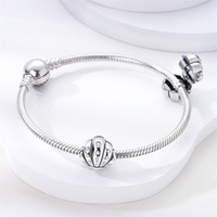 Océan Style Cuivre Charmes 925 Argent Plaque En Laiton DIY Perle Bracelet Dauphin Baleine Pendentif Charmes Ours Polaire Perles