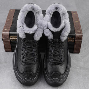 Chaussures d'hiver pour hommes, nouvelles bottes de neige mi-mollet respirantes, chaudes, confortables, tendance, polyvalentes, noires, décontractées, pour l'extérieur, Zhongbang - Product Image 4