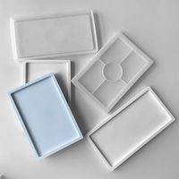 Moule en résine personnalisé pour bricolage, plaque d'affichage décorative artisanale en résine époxy et organisateur de rangement, grand plateau rectangulaire en silicone