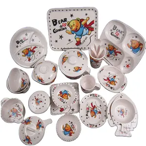 BSCI audit European non- toxic picnic 100% melamine ware for kids dinner eating set