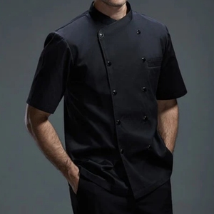 Vêtements de cuisine pour chef, haut de gamme, manches courtes, en twill, pour la cuisine, restaurant, hôtel, bar, uniforme de chef - Product Image 4