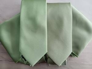 纯色鼠尾草绿色男士领带真丝领带带口袋方形袖扣套装，适用于正式商务派对舞会男士手帕套装 - Product Image 6
