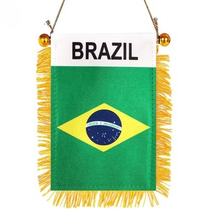 Kit de Aficionados Personalizado con la Bandera Nacional de Brasil para el Evento de Fútbol 2026, Directo de Fábrica, Incluye Gorro, Capa y Bandera de Mano - Product Image 5
