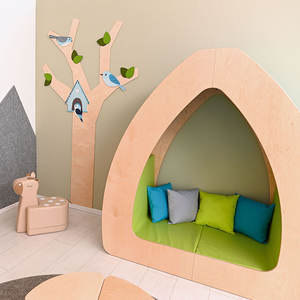 Moetry Cozy Wooden Kids Reading Nook Hut avec sièges moelleux, mobilier de bibliothèque moderne et écologique pour école maternelle et école primaire pour enfants - Product Image 4