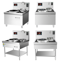 Cuisinière à induction commerciale In-smart haute puissance 8 15KW en acier inoxydable, wok chinois, cuisinière à brûleur concave, équipement de cuisine