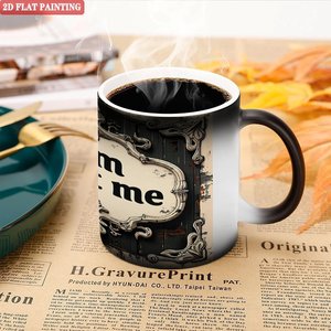 Frosted Black <b>Ceramic</b> Mug 11oz Heat Sensitive Daily Home Office <b>Cup</b> - Product Image 5