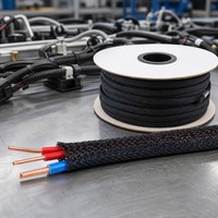 Gaine tressée renforcée haute résistance pour câbles de serveur de centre de données, à tissage ouvert, qualité professionnelle supérieure