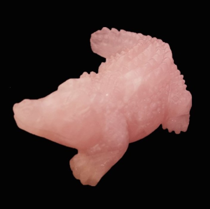 1 дюйм, прекрасные фигурки, резьба по драгоценному камню, розовый кварц, ручная резьба, кристалл крокодил