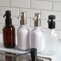 Bouteille de distributeur de savon à vaisselle en plastique recyclable personnalisée vide de 300ml 500ml rond en plastique PET pour gel douche bouteille à pompe de lotion