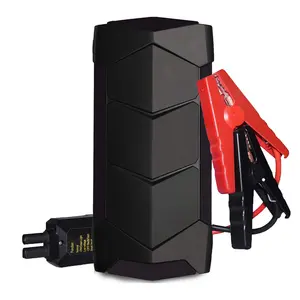 Fábrica de Segurança Martelo Bússola Vermelho E Azul Luz De Advertência 10000mAh Carro Jump Starter QC18W Carregador De Carro Rápido Com USB Duplo