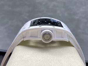 Montre mécanique de luxe de qualité supérieure, étanche, fabriquée par ZF Factory V3 RM055 RMUL2, mouvement manuel, squelette en céramique blanche. - Product Image 4