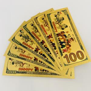 Nuevo Billete Conmemorativo de Snoopy del Anime Americano, Billete de Papel Metálico con Personaje de Dibujos Animados, Moneda Conmemorativa de Oro de 24k - Product Image 3