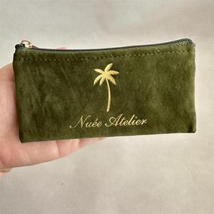 Wholesale Customizable Logo Double Layer Velvet Zipper Pouches Jewelry Gift Packaging <strong>Bag</strong> Small Zip Women <strong>Cosmetic</strong> <strong>Bag</strong> - Product Image 6