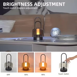 Lampe de bureau LED sans fil rechargeable en métal et acrylique, moderne et écologique, pour salon, chambre à coucher, chevet, lampe de table décorative - Product Image 4