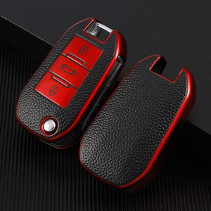 Housse pour <span class=keywords><strong>clé</strong></span> de voiture en cuir carbone Tpu Skin Fit étui Carckey de haute qualité pour <span class=keywords><strong>Peugeot</strong></span> 208 508 TPU Keyless Fob Shell Opp Bag RTS - Product Image 6
