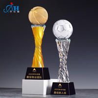 Trophée sportif personnalisé en verre, cristal et résine avec gravure laser – Récompense durable pour le basketball, le golf, le soccer et le football