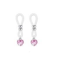 Anneau de téton fantaisie non-perçant en acrylique réglable avec pendentif cœur et papillon en alliage, bijou corporel sensuel pour femme, idéal pour les soirées