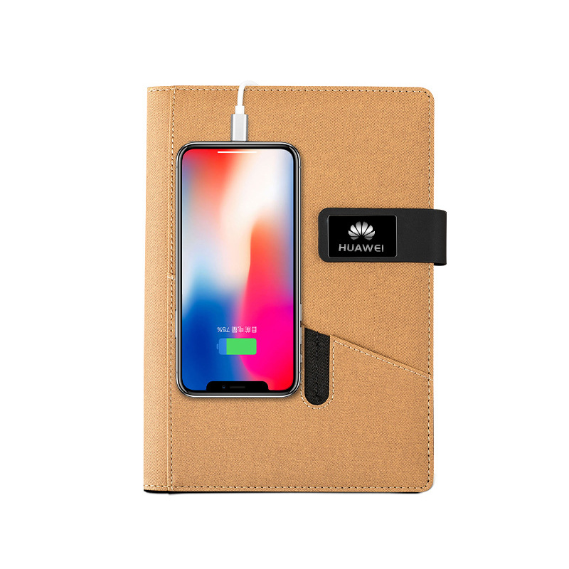 Organizador de cables largo con hebilla negra para power banks de 8000 - marrón