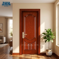 Porte en placage JHK-S06, design classique, 3 panneaux, prix économique, haute qualité, livraison directe d'usine, porte en bois pour la maison, porte en placage