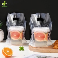 Sac d'emballage en plastique PE personnalisé avec logo imprimé pour emporter, pour café, bubble tea, boba tea, gobelets à emporter