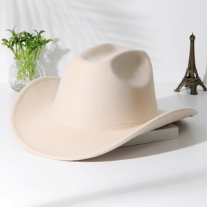 2025 nuevo sombrero de <span class=keywords><strong>vaquero</strong></span> Cabeza de Vaca accesorios patrón monocromático sombrero de fieltro hombres y mujeres ala <span class=keywords><strong>grande</strong></span> sombrero al aire libre occidental - Product Image 2
