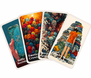 Jeu de cartes <span class=keywords><strong>Oracle</strong></span> de la Vie Moderne personnalisé en gros, 47 cartes, sagesse quotidienne, guidance, cartes spirituelles amusantes, OEM ODM - Product Image 4