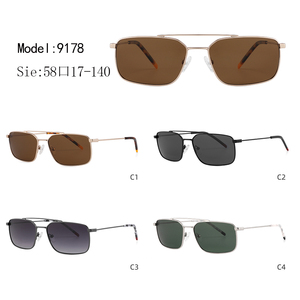 Gafas de Sol Metálicas de Doble Puente con Logotipo Personalizado, Polarizadas, Rectangulares, de Montura Completa, para Viajes al Aire Libre - Product Image 3