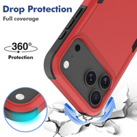 Coque de téléphone portable antichoc colorée pour iPhone 17 Pro Max 2in1 PC TPU Case