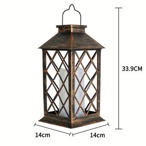 <b>Bulk</b> Stock Solar <b>Candle</b> Holders Lanterns <b>Candle</b> Jars Hanging Lights Rustic Iron Frame Waterproof Garden Decoration Lantern - Product Image 2