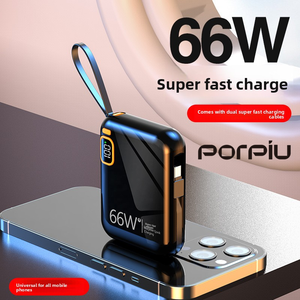 Banco de energía de carga rápida de 66W, 10000mAh, con pantalla LED, cable de salida PD de 20W, incorporado, para <span class=keywords><strong>iPhone</strong></span> y Android - Product Image 4