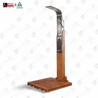Colonne de douche extérieure en aulne (avec huile de cire pour bois) du fabricant direct Vapasauna, très prisée, facile à assembler pour jardin extérieur