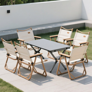 Combo de mesa para <span class=keywords><strong>picnic</strong></span> al aire libre, juego de mesa de comedor y silla plegable ligero de aluminio para acampar - Product Image 1