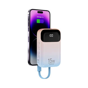 สายชาร์จพาวเวอร์<span class=keywords><strong>แบงค์</strong></span>แบบพกพา ดีไซน์เฉพาะตัว ทนทาน ความจุ 10000mah 15W พาวเวอร์<span class=keywords><strong>แบงค์</strong></span>ขนาดเล็กพร้อมหน้าจอ LED - Product Image 1