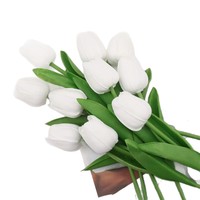 Mini-tulipes artificielles réalistes en PU, faites à la main, toucher naturel, durables, respectueuses de l'environnement, pour décoration de mariage et de maison