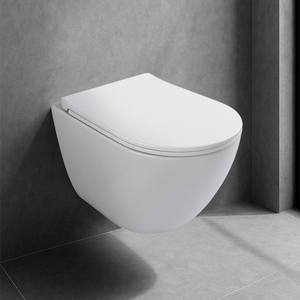 Inodoro Suspendido Comfort, Diseño Frontal Redondo Alargado, Descarga Asistida por Presión con Tanque Oculto, Instalación Fácil y Discreta - Product Image 1