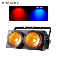 2x100W Projecteurs LED COB RGBWAuv 6-en-1 pour scène, avec fonctions Fresnel, Flash, Stroboscope et Wash, pour DJ, Église, Fête, Disco, DMX et activés par le son