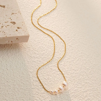 Venta al por mayor 18K chapado en oro 304 Acero inoxidable plástico dulce diseño geométrico collar Cadena de cuerda para princesa vacaciones joyería