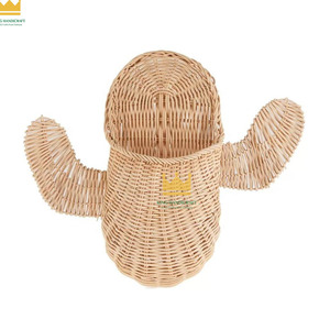 Hot Sale Rattan Cactus Shaped <b>Storage</b> <b>Basket</b> with Lid Kid <b>Toy</b> and <b>Storage</b> Boxes Bin Organizer for Children - Product Image 1