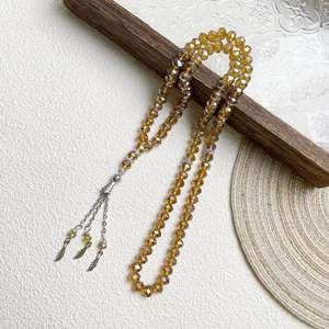 멀티컬러 99구슬 8mm 무슬림 묵주 깃털 펜던트 이슬람 기도 묵주 매일 예배용 - Product Image 5