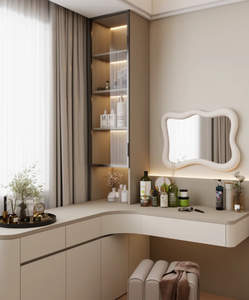 European Style Modern Light Luxury All-In-One Whole House Custom Wardrobe Popular Corner Desk Dresser Complete Furniture Set - Product Image 2